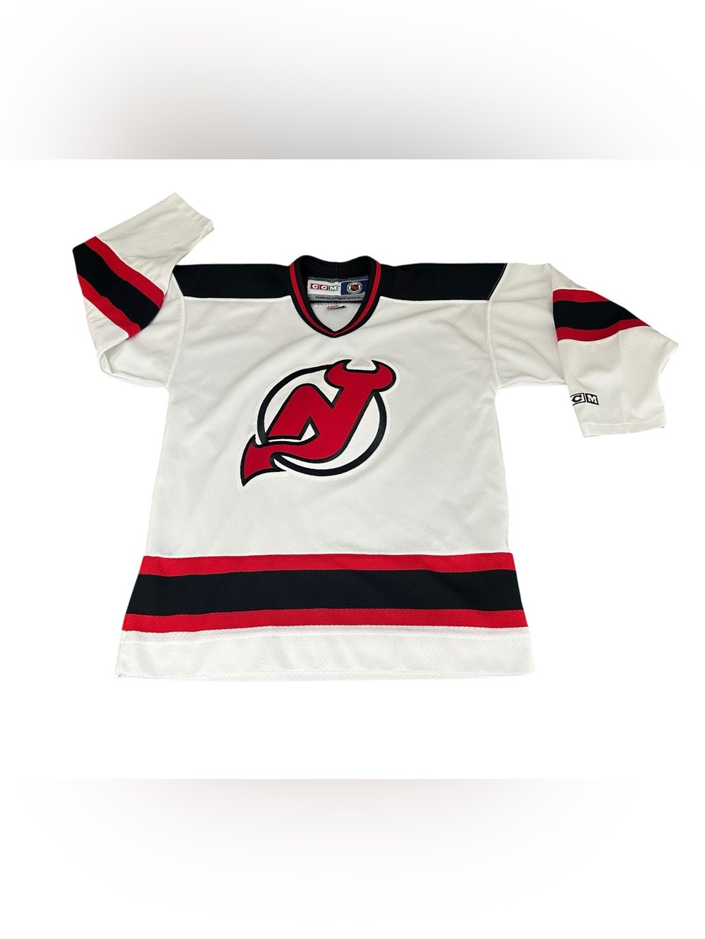 Vintage CCM Youth New‎ Jersey Devils Away Jersey Sz L/XL
